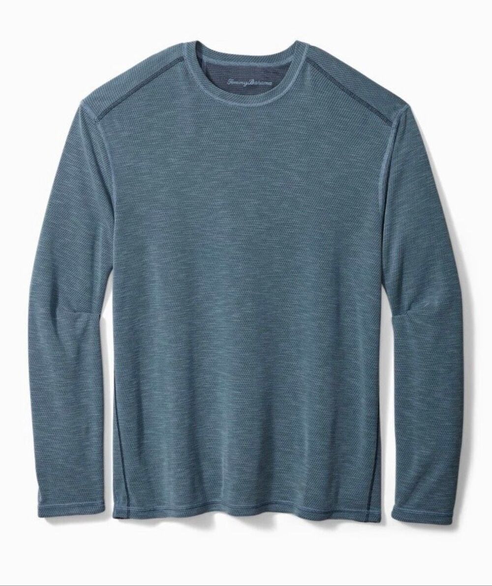 Tommy Bahama Island Zone Flip Tide Tee Men's Reversible Long Sleeve Shirt Large
